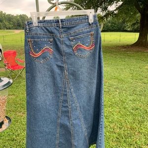 Catos girls long denim jean skirt size 16